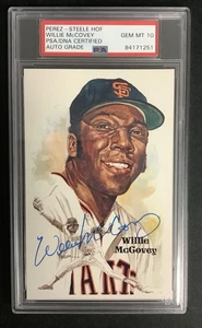 Willie McCovey Signed Perez Steele Postcard Baseball Giants Autograph PSA/DNA 10 - Picture 1 of 2