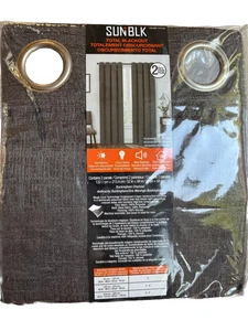 SunBLK Total Blackout Curtain 2 Panels 52'x84' IN Gray - Picture 1 of 3
