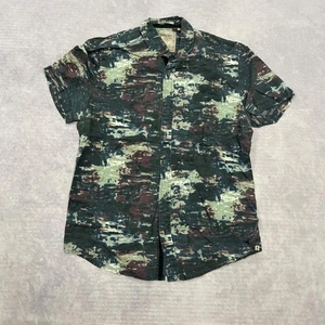 Guess Shirt slim fit abstract patterned short sleeve shirt Men's M - Picture 1 of 5