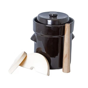 Lehman's European Style Fermentation Crock Set with Stomper and Weights, 2.6 Gal - Picture 1 of 7