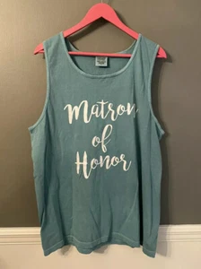 Comfort Color Tee “Matron Of Honor” In White Glitter Size Large Wedding Favor - Bild 1 von 7