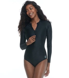 NWT $120 Sz S Body Glove Smoothie Chanel Zip-up Long Sleeve Paddle Suit Black - Picture 1 of 4