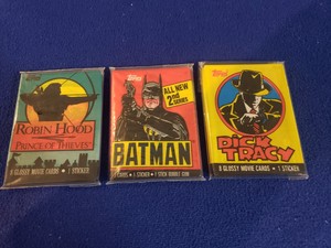 1991 Topps ROBIN HOOD WAX PACK MOVIE CARDS + 1989 Batman + 1990 Dick Tracy