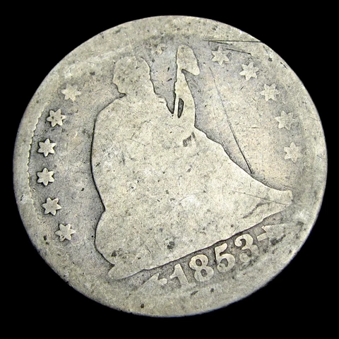 1853 Seated Liberty Quarter Silver -- Nice Type Coin -- #QT129 Cover