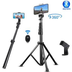 Telescopic Selfie Stick Bluetooth Tripod Monopod Phone Holder For iPhone Samsung - Picture 1 of 20