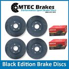 Ford Fiesta ST180 ST200 12- Front Rear Brake Discs Drilled Grooved Black & Pads