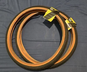 New Set GT Tires 20 x 1.75 Black/Tan Lp-5 bmx bike old school dyno / performer  - Picture 1 of 6