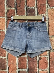 Girls Levi's Girlfriend Shorty Shorts Cuffed Jean Shorts Size 8 Adjustable Waist - Picture 1 of 6
