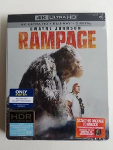 RAMPAGE STEELBOOK (4K UHD + Blu-Ray + Digital) Dwayne Johnson New & Sealed Mint - Imagen 1 de 6