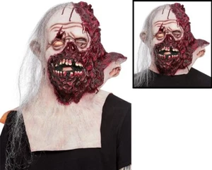 Halloween Deluxe Mutilado Cara Quemada Vestido Elegante Cabeza Completa y Cuello Máscara Smiffys - Imagen 1 de 6