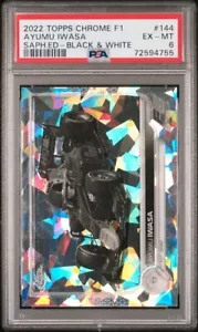 2022 Topps Chrome Formula 1 Ayumu Iwasa Black & White Saph.ED PSA 6 - Picture 1 of 2