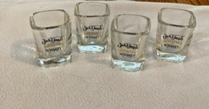 LOT 4 Jack Daniel's Shot Glass Set of 4 Square Jack Daniel's Barware - Picture 1 of 5
