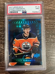 KAILER YAMAMOTO 2017-18 Upper Deck Series 2 Fluorescence BLUE #39/50 PSA MINT 9 - Picture 1 of 1