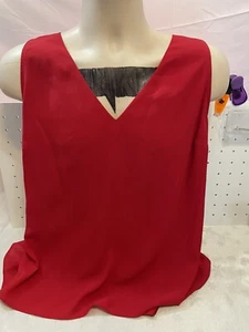 Camiseta sin mangas Nine West roja cuello en V para mujer talla XL nueva 18,00 - Imagen 1 de 3