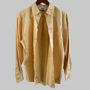 Cintas Shirt Adults Large Yellow Casual Button Up Cotton Comfort Business Mens - Picture 1 of 10