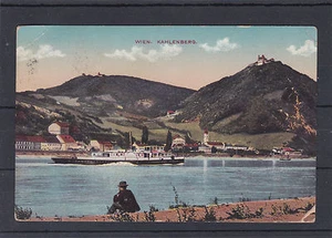 AK Wien Blick auf Kahlenberg gelaufen 1913 nach Triest - Bild 1 von 2