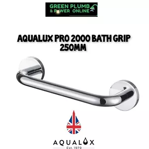Aqualux Luxury Chome Plated Pro 2000 Bath Grip 250mm Grab Rail Less Abled - Picture 1 of 2