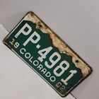 1962 Colorado Mountain Expired License Plate PP-4981 Man cave BAR