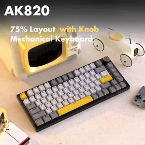 ATTACK SHARK x AJAZZ AK820 Wired Mechanical keyboard 75% Gasket-mounted Type-C - Picture 1 of 19