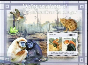 Republica Togo hojita bloque año 2011 nueva monos - Imagen 1 de 1