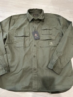 Camisa utilitária masculina BARACUTA x Barbour Chorlton sarja verde GG - Imagem 1 de 4