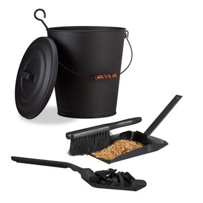 Kaminreinigungs-set Kehrgarnitur mit Schaufel 24 Liter pulverbeschichtet - Bild 1 von 4