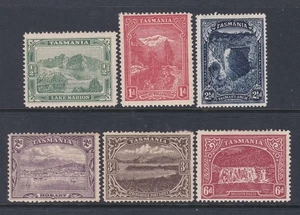 JUEGO DE SEIS ESTAMPILLAS PREDECIMALES DEL ESTADO DE TASMANIA 1899 PAISAJES COMO NUEVAS #26 - Imagen 1 de 2