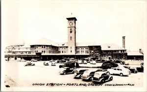 RPPC Union Depot Portland Oregon cartolina d'epoca Ki5 - Foto 1 di 2