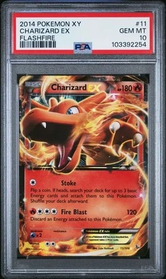 CHARIZARD EX (2014) POKEMON FLASHFIRE 11/106 (ULTRA RARE) PSA 10 + - Image 1 of 2