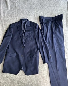 RALPH LAUREN Mens 42L Navy Stripe Soft Wool 2 Piece Suit with Dress Pants 35x31 - Picture 1 of 8