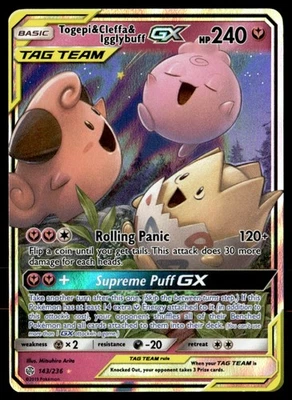 Togepi & Cleffa & Igglybuff GX SM - Cosmic Eclipse 143/236 NM Pokémon TCG - Image 1 of 2