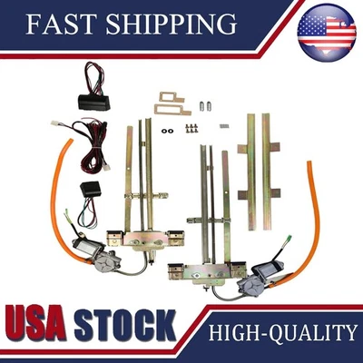 Kit de ventana eléctrica de vidrio plano Hot Rat Rod calle coche vintage U cable it 2 puertas NUEVO Foto 1 de 4