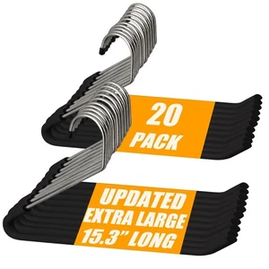 Organizadores de perchas para pantalones cromados de fácil deslizamiento abierto de alta resistencia Huji (20 O... - Imagen 1 de 5