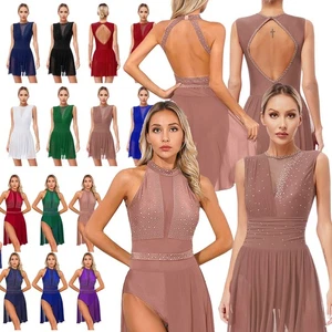 Vestido lírico para mujer con pedrería brillante contemporáneo disfraz de patinaje artístico - Imagen 1 de 137