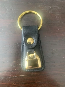 Vintage Etienne Aiger Keychain Fob Brass Leather Purse Charm Classic Luxury - Picture 1 of 11