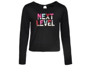 ID Ideology Big Girls Printed Twist Back Long Sleeve T-Shirt Black Size L - Picture 1 of 1