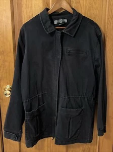 Chaqueta de golf negra de lona de algodón para hombre Nike de colección L (12-14) abrigo NME920220 KL4 - Imagen 1 de 17