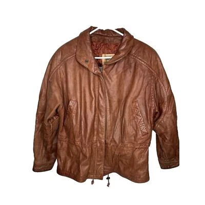 Georgetown Leather Design Men’s Brown Leather Jacket Coat Size Medium - Image 1 of 4