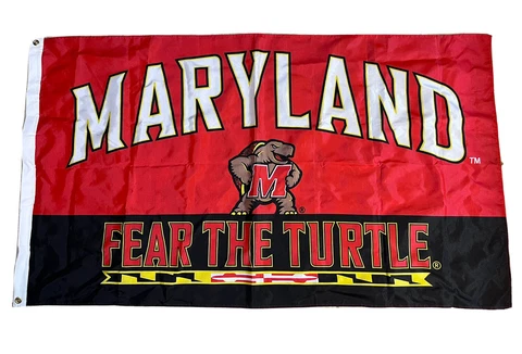 University of Maryland Fear the Turtle 35”X66” Flag Red Cover
