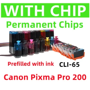 Refillable CIS CISS ink system for Canon Pixma Pro 200 Printer cli-65 cartridge - Picture 1 of 6