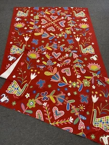 Ikea Curtain Panel Katarina Brieditis Gardin 120x57 Red Hearts Cotton RARE - Picture 1 of 4