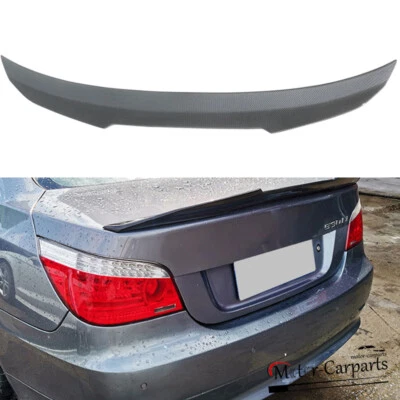 FOR 04-10 BMW E60 525i 530i M5 CARBON LOOK PSM STYLE HIGHKICK TRUNK SPOILER WING Foto 1 de 4