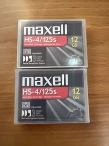 NEW Lot Of 2 Maxell DDS-3 Data Tape Cartridges 12GB 125m HS-4/125S IN - Picture 1 of 7