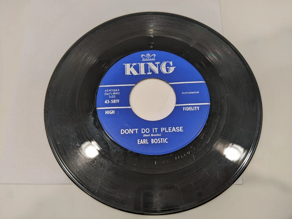 EARL BOSTIC "Don't Do It Please / Apple Cake" Vinyl 7" Single (1961; EX disc) - Image 1 of 1
