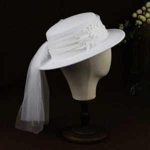 Tea Party Wedding Hat Women's Bridal Fascinators Kentucky Derby Church Hat - Picture 1 of 5