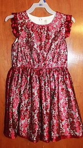 CHEROKEE Girls' Small SLEEVELESS DRESS (red/black lace over ivory) perfect - Picture 1 of 1