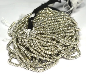 Natural Silver Pyrite 3-4mm Rondelle Faceted Gemstone Loose Beads 13" Strand 3 - Picture 1 of 4