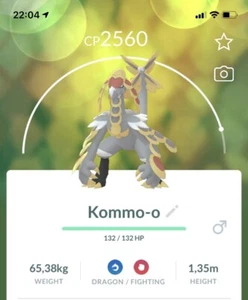 Kommo-o Pokemon Gen7 GO Lv30+ Pokémon Jangmo-o Alola Dex Registration - Picture 1 of 1