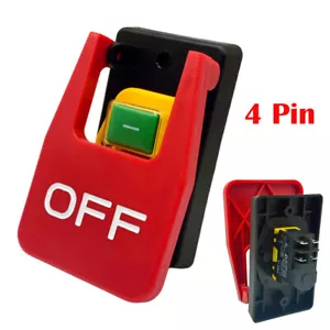 16A AC250V 4 Pin Not-Aus-Druckschalter Sicherheitsschalter maschinenschalter - Bild 1 von 12