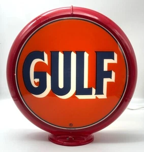GULF Gas Pump Globe 13.5" - SHIPS FULLY ASSEMBLED - READY FOR YOUR PUMP!!  - Picture 1 of 21